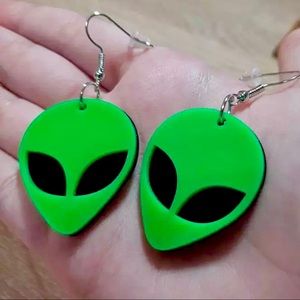 Bright Green Alien Earrings any 2 for $25